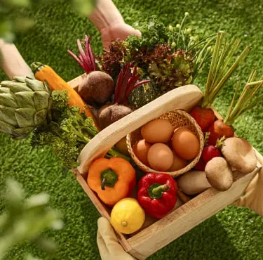 Busket with vegetables