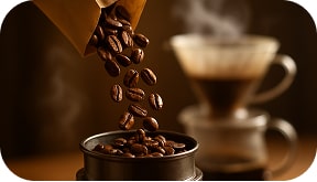 Freshly roasted coffee beans