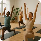 woman meditating in yoga studio