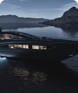 Yacht at night