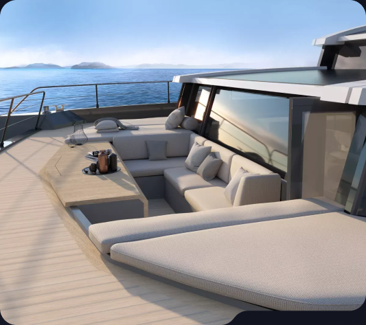 upper deck of the yacht