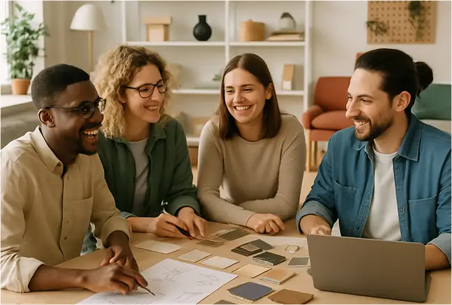 Group of smiling people